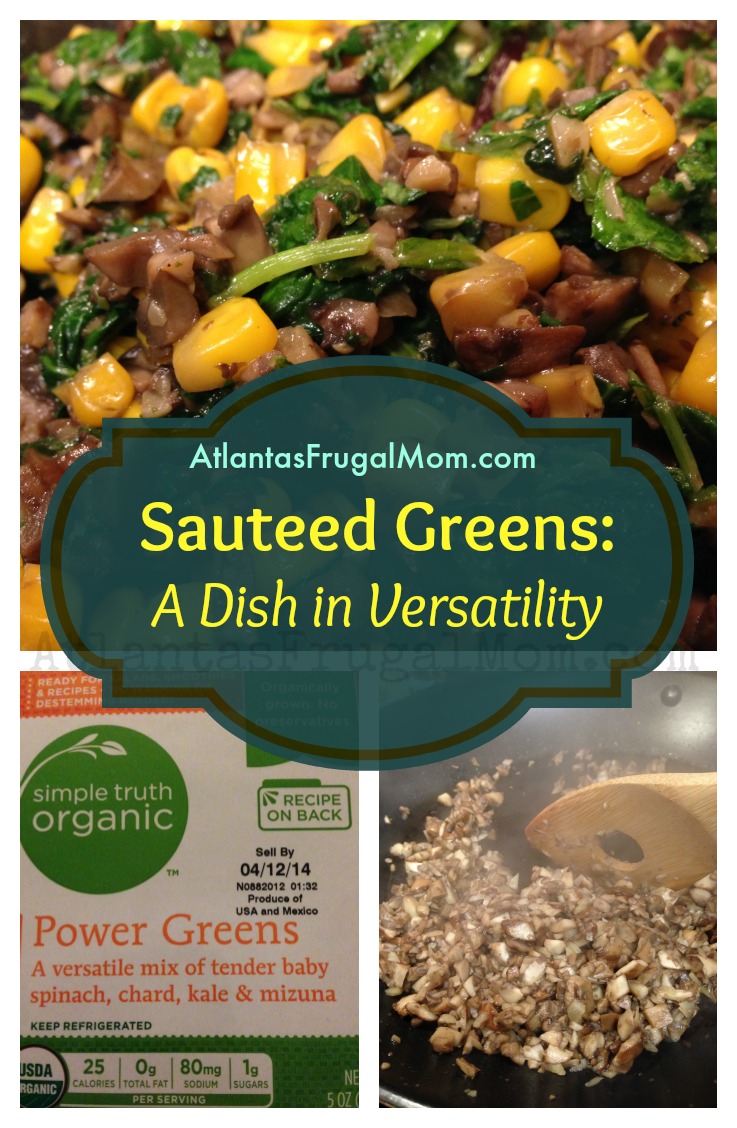 Sauteed Greens w/corn and mushrooms